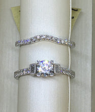 Load image into Gallery viewer, Unique 14k White Gold Engagement Set