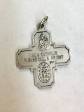 Load image into Gallery viewer, Sterling Silver Antiqued 4-way Medal
