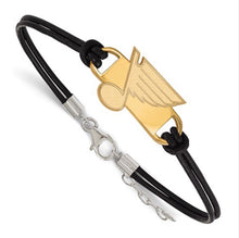 Load image into Gallery viewer, St. Louis Blues Leather Cord Gold Plated Bracelet
