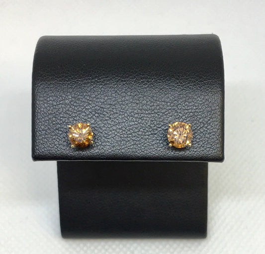 Brown Diamond Stud Earrings