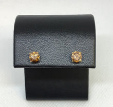 Load image into Gallery viewer, Brown Diamond Stud Earrings