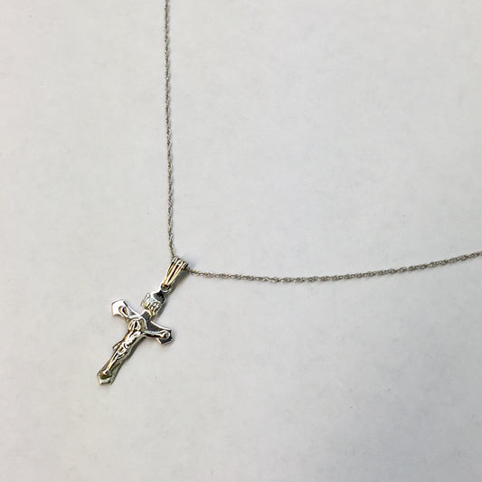 White Gold Crucifix Necklace