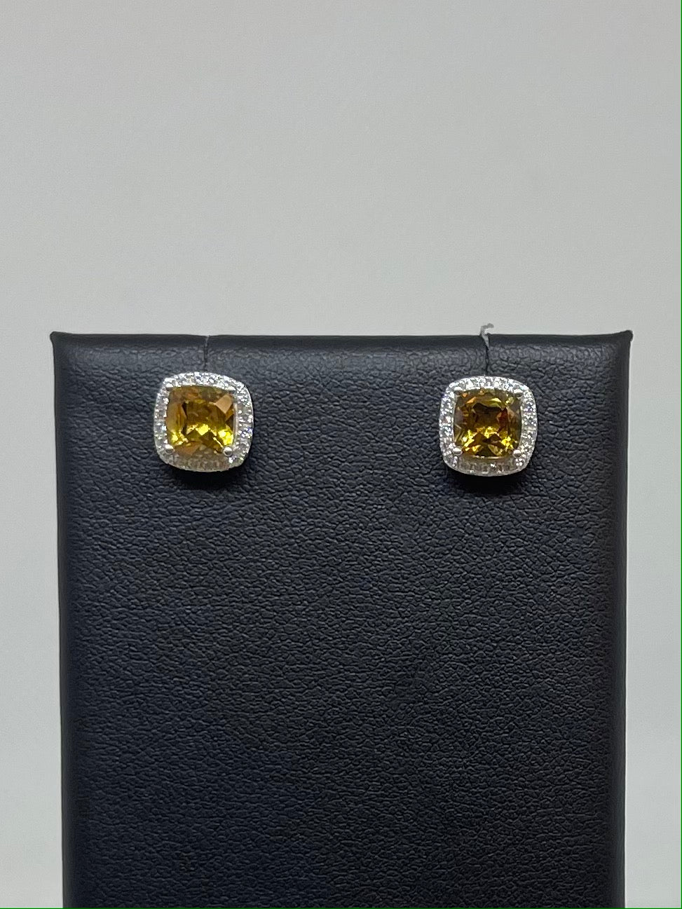 Citrine and CZ Earrings