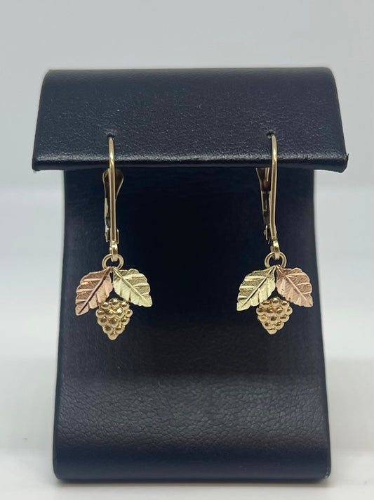Black Hills Gold Grape Earrings