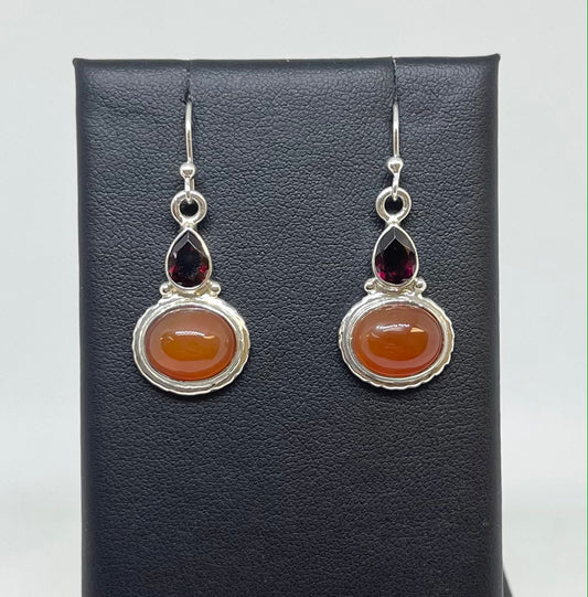 Carnelian and Garnet Earrings