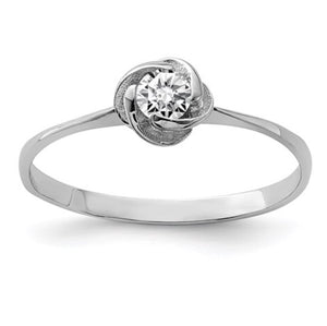 Sterling Silver & CZ Rose Ring
