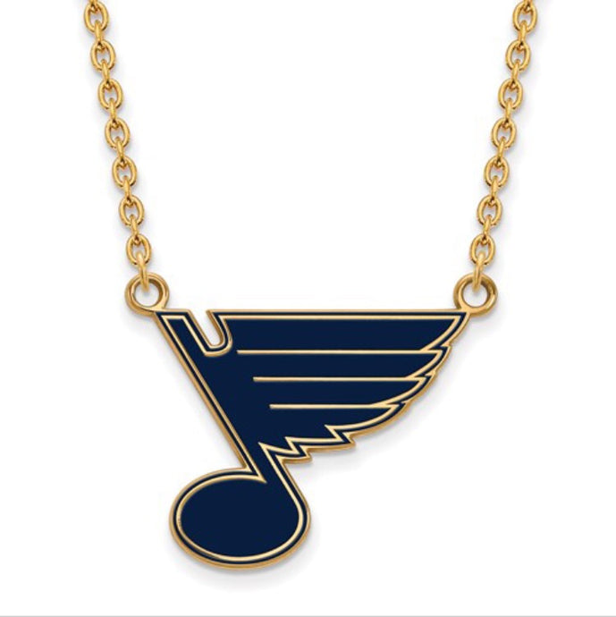 St. Louis Blues Gold Plated Blue Enamel Necklace