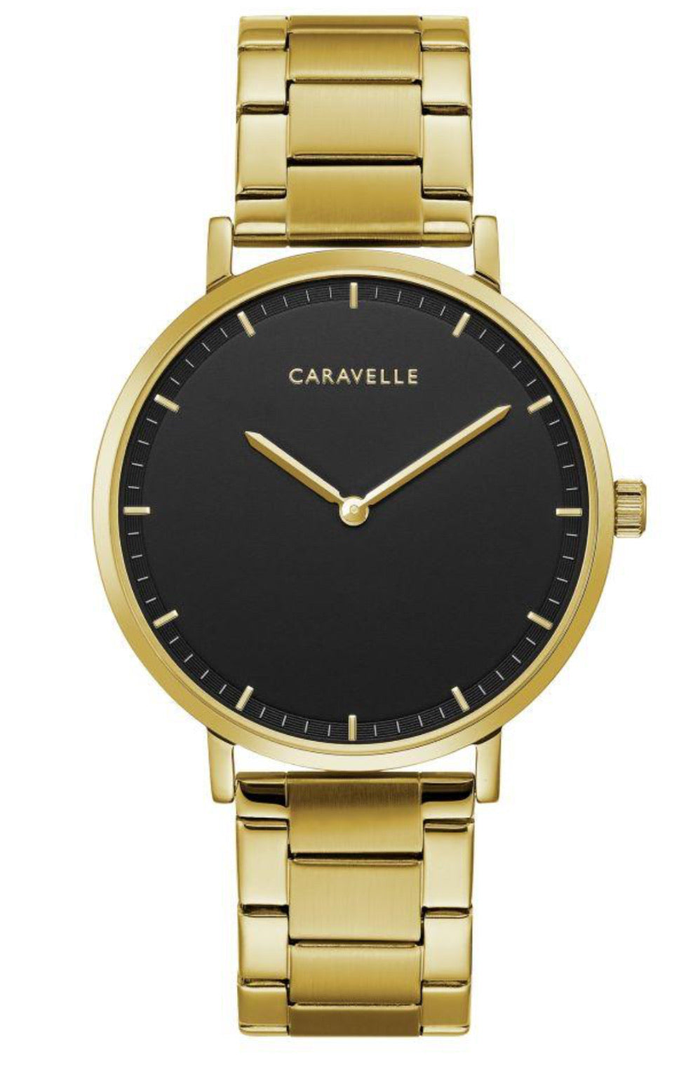 Unisex Black and Gold-tone Caravelle Watch