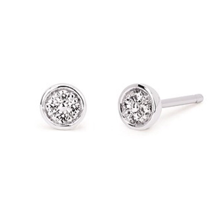 Diamond Cluster Earring Studs