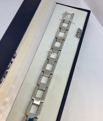 Brushed & Polished Stainless Steel Men’s Bracelet