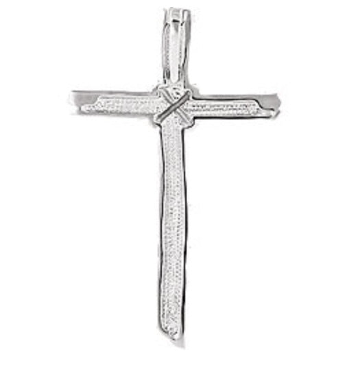 Wood Grain Silver Cross