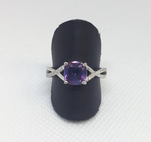 Load image into Gallery viewer, Silver &amp; Amethyst CZ Ring