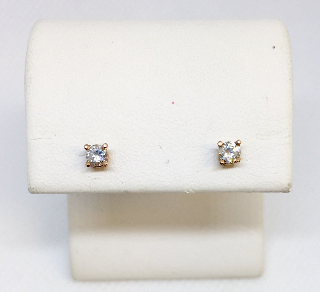Rose Gold Diamond Stud Earrings