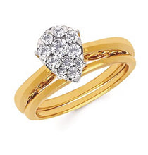 Load image into Gallery viewer, Diamond Pear Shape Cluster Wedding Set