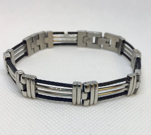 Men’s Stainless Steel & Carbon Fiber Bracelet
