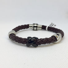 Load image into Gallery viewer, Men’s Brown Leather Bracelet