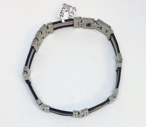Men’s Stainless Steel & Carbon Fiber Bracelet