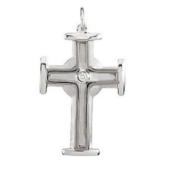 Men’s Diamond & Silver Cross