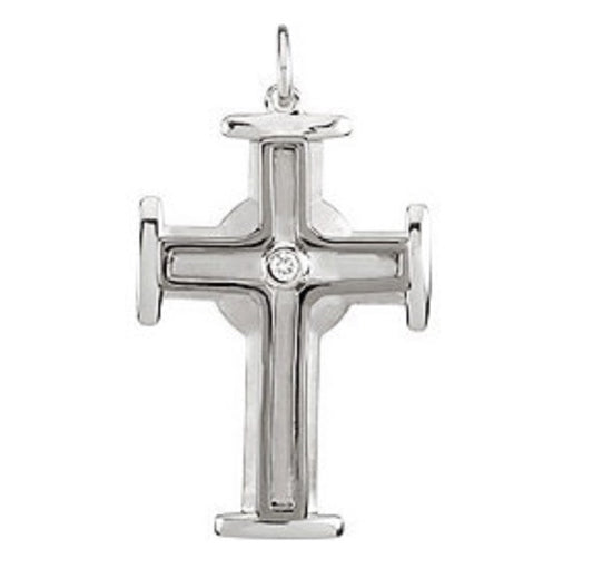 Men’s Diamond & Silver Cross