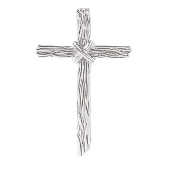 Wood Grain Silver Cross