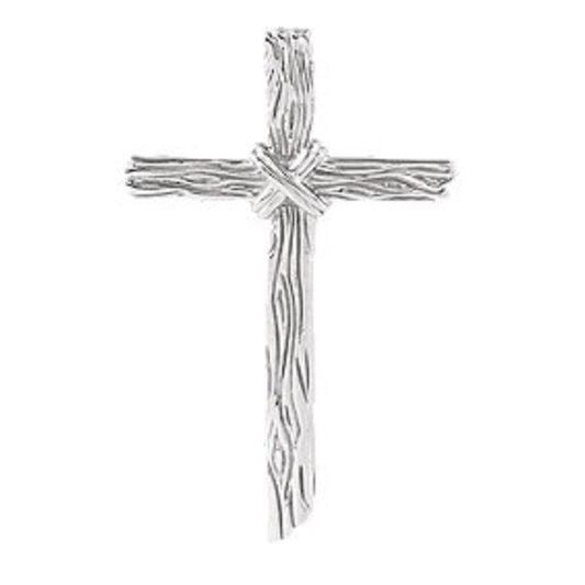 Wood Grain Silver Cross