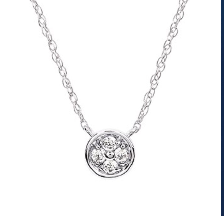 Stationary Diamond Pendant with Chain