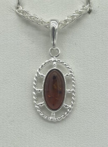 Oblong Amber Pendant