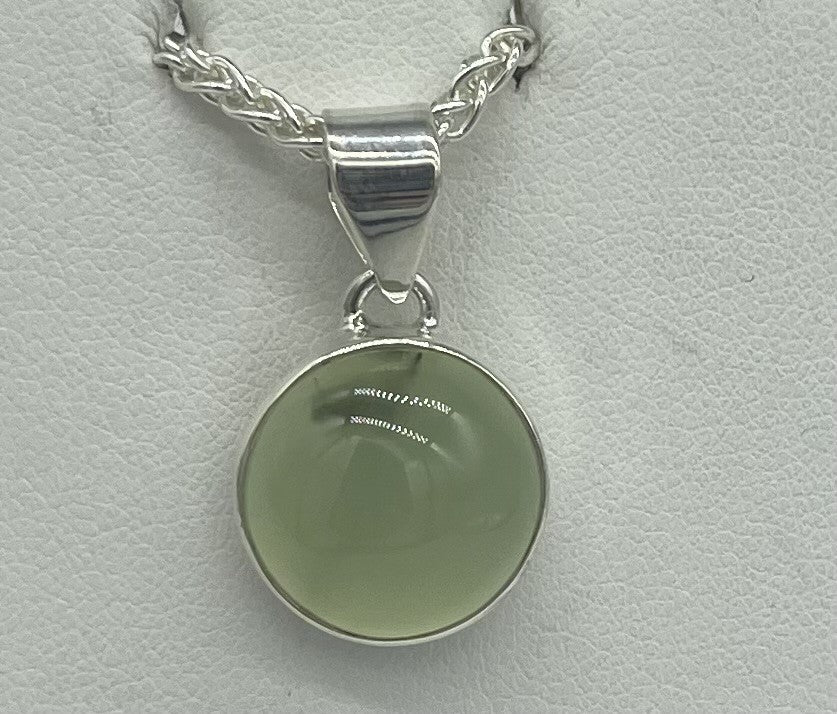 Circle Prehnite Pendant