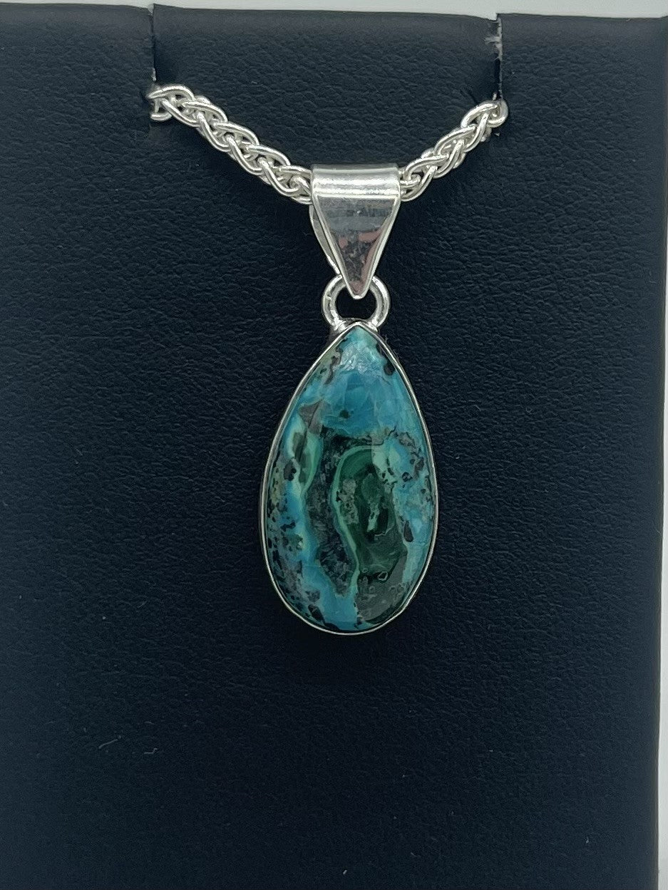 Azurite Pear Pendant