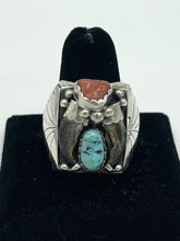 Load image into Gallery viewer, Men&#39;s Coral &amp; Turquoise Ring