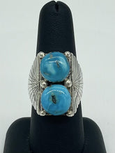 Load image into Gallery viewer, Two Stone Turquoise Ring