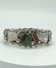 Load image into Gallery viewer, Turquoise &amp; Coral Cuff