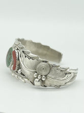 Load image into Gallery viewer, Turquoise &amp; Coral Cuff