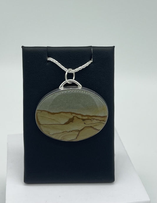 Oblong Picture Jasper Pendant