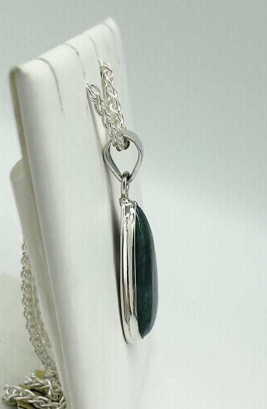 Moss Agate Pear Pendant
