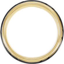 Load image into Gallery viewer, Men&#39;s Black &amp; 18k Yellow Gold-Plated Tungsten Wedding Band