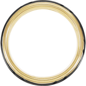 Men's Black & 18k Yellow Gold-Plated Tungsten Wedding Band